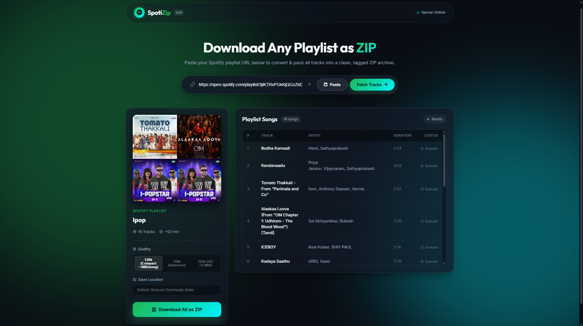Spotdown Spotify Playlist Downloader